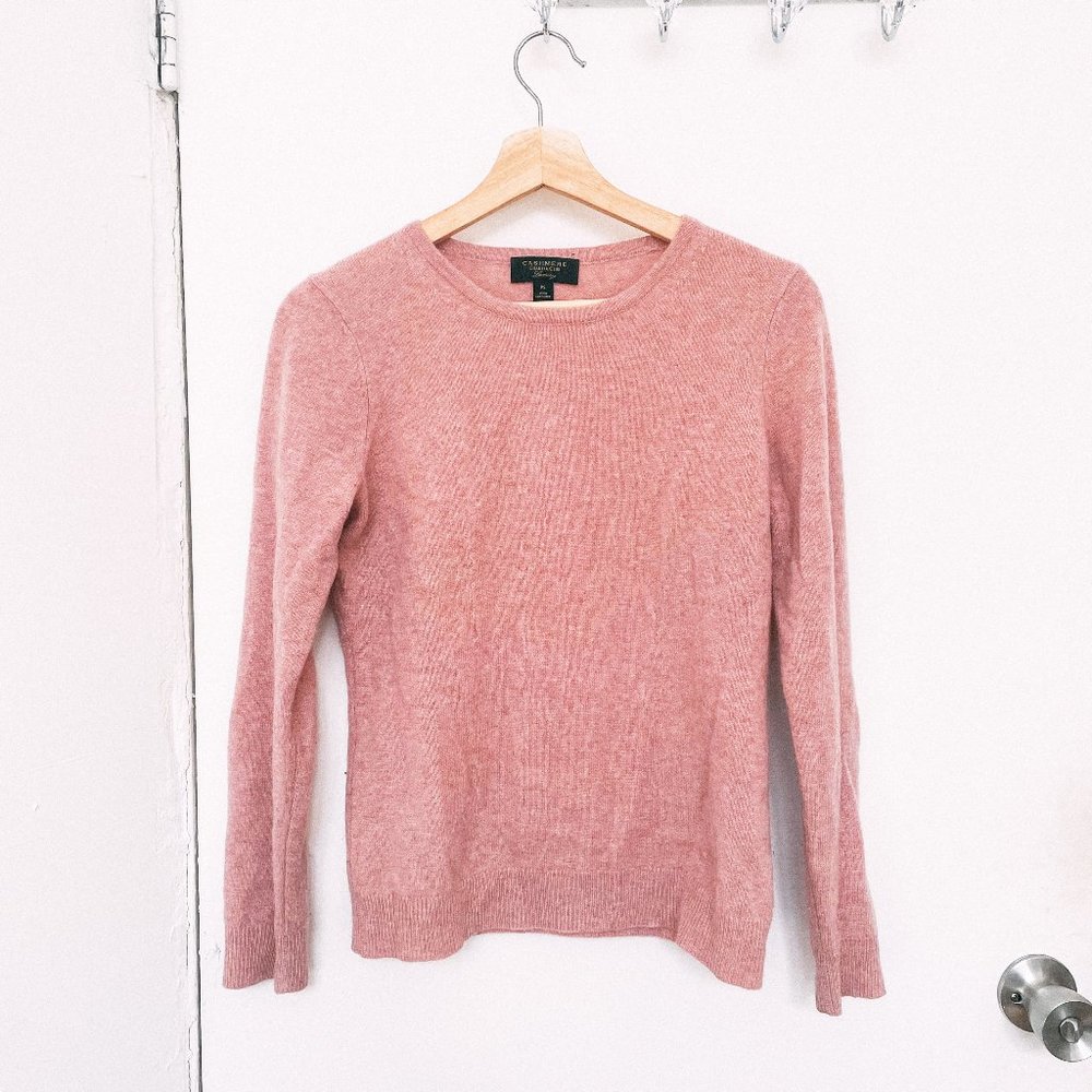 Charter Club Crew-Neck 100% Cashmere Pink Sweater